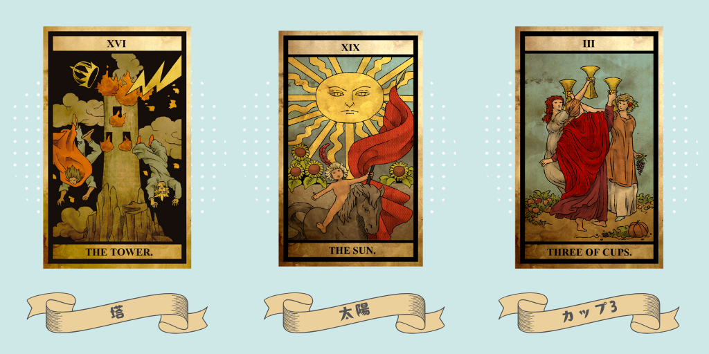 塔・太陽・カップの3